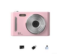 Entry Level 4K Digital Camera Featuring 64MP Imaging 18X Zoom and Anti Shake Technology for Travel and Selfie Photography (Pink 32G)
