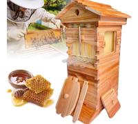 Entry level beekeeping set wooden beehive with viewing window suitable for beginners and professional beekeepers Perfect for harvesting honey in the backyard,0.1,65.5×38×25.5cm