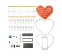 Entry Levels Welding Exercise Set with 8x8cm Heart PCB 7 Color Dynamic Lighting Mode and Expandable Circuit for Projects Heart Shape Circuit Board Set
