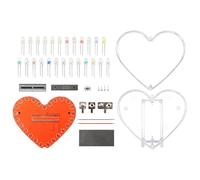 Entry Levels Welding Exercise Set with 8x8cm Heart PCB 7 Color Dynamic Lighting Mode and Expandable Circuit for Projects Heart Shape Circuit Board Set