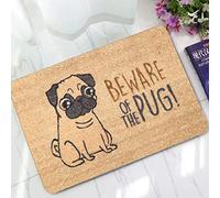 Entry Mat | Carpet Entrance Mat (Beware of The Pug) Front Door Mat Absorbent,Non Slip,Indoor/Outdoor Entry Door Mat (Multiple Sizes) 24X16 Inch