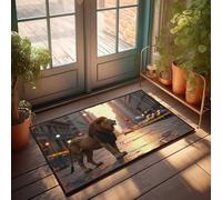 Entry Mats Indoor Home Lion Roams Urban Streets, Causing Chaos Doormat Holiday Rug Fall Porch Mat(40X60CM)