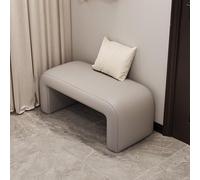 Entryway Bench, 47" Bedroom Bench, Modern Bedroom Bench, End Of Bed Bench, Ottomans, Leather Ottoman, Comfy Modern Bench, Clothing Store Bench For The Living Room And Bedroom, Black.(Gray,80*35*42cm/3