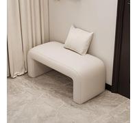 Entryway Bench, 47" Bedroom Bench, Modern Bedroom Bench, End Of Bed Bench, Ottomans, Leather Ottoman, Comfy Modern Bench, Clothing Store Bench For The Living Room And Bedroom, Black.(White,60*35*42cm/