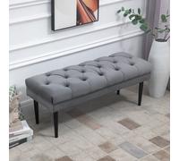 HOMCOM Bed End Bench Button Tufted Accent Bench for Living Room Bedroom Hallway