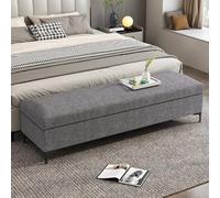 Entryway Cat's P Velvet rage Bench Solid Wood Ottoman for Hallway & Living Room Upholstered Seating Stylish Grey Shoe rage 150cm/59in