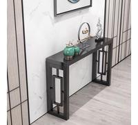 Entryway Console Table, Accent Tables, Wooden Rectangular Sofa Table Behind The Couch, Rustic Entry Table for Hallway, Living Room, Easy to Assemble(Black,80cm/31.5in)