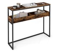 Entryway console table with semi open compartments
