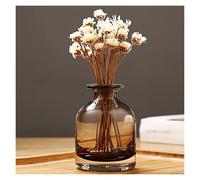 Entryway Decor Amber Bud Vase Cylinder Glass Vases Decorative For Home Decor Tabletop Centerpieces Unique House Gifts(A)