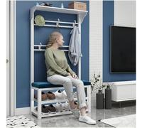 Entryway Hall Tree Shoe Ben Coat Rack With Storage Shelves And Hooks Mudroom Storage Organizer For Entrance Hallway With Seat Cushion Metal e