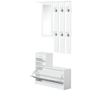 Entryway Organizer Shoe Storage Space Saving Mirror Chest Drawer