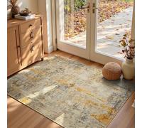 Entryway Rug 3x5 Beige Bedroom Area Rug Washable Non Slip Abstract Boho Rugs for Indoor Entry, Kitchen, Classroom, Bathroom, Kids Girls Room, Office, College Dorm Small Carpet