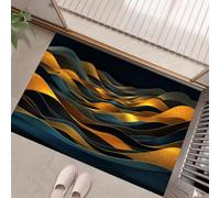 Entryway Rug Indoor Door Mat, Navy Blue Small Washable Area Rugs For Kitchen Mats, Low Pile 3D Ocean Waves And Mountains Rug, Abstract Opportunity Non-Slip Carpet For Front Welcome Mat, 50X80Cm