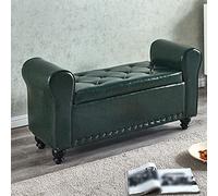 Entryway Shoe Bench,Modern Upholstered Storage Bench with Arms,Leather Rolled Arm Button Upholstered Ottoman Bench,Footrest Livingroom Bendroom Furniture 39.3/47.2x15.7x21.6 Inch,(100/120x40x55cm)