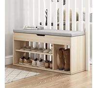 Entryway Shoe Organizer Bench with Hidden Storage and Cushioned Seat - Space-Saving Solution for Shoes and Boots