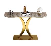 Entryway Sofa Table with Metal Base Console Hallway Tables Slim Behind Sofa Table Shelf Entryway，Modern Console Table with Geometric Base and Rounded Corner Anticollision Design for Living R