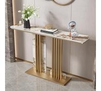 Entryway Table Gold Stainless Steel Frame Narrow Slate Top Couch Table for Hallway Bedroom Living Room Foyer