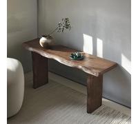 entryway table,Solid Wood Walnut Live Edge Console Table，Modern Sofa Table， Living Room End Table, Farmhouse Style, for Entryway, Front Hall, Hallway(140cm/55.1in)