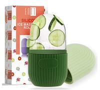 ENTT Reusable Silicone Ice Roller for Face, Under Eye, Sun Burn Relief, Redness - Ice Mold - Cold Facial Therapy De-Puff - Food Grade Silicon Ice Cube Maker - Green
