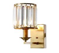 entyze Modern Creativity Crystal Wall Sconces, Indoor Wall Light Fixture, Crystal Bedroom Wall Lighting with Clear Glass Shade, Elegant Wall Lights for Living Room Bedroom Bathroom/Gold