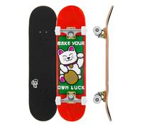Enuff Lucky Cat Complete Skateboard - 7 Ply Maple Deck and Premium Components: Decade Pro Trucks, 53mm XX Wheels, ABEC-9 Bearings, Skull Icon Grip Tape