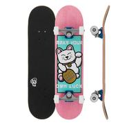 Enuff Lucky Cat Complete Skateboard - 7 Ply Maple Deck and Premium Components: Decade Pro Trucks, 53mm XX Wheels, ABEC-9 Bearings, Skull Icon Grip Tape
