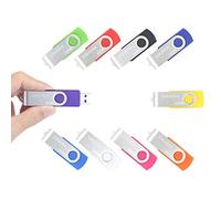 ENUODA 32GB USB Stick 10 Pack USB 2.0 Flash Drive Memory Stick Swivel Design Pen Drive Thumb Drive for Data Storage (10 Mixed Color)