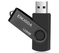ENUODA Memory Stick 128GB USB 2.0 Flash Drives Swivel Design Storage Thumb Drive Pen Drive (Black)