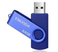 ENUODA Memory Stick 64GB USB 2.0 Flash Drive Swivel Design Fold Storage Thumb Drive (Blue)