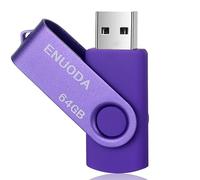 ENUODA Memory Stick 64GB USB 2.0 Flash Drive Swivel Design Fold Storage Thumb Drive (Purple)