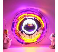 ENUOLI Astronaut Neon Sign for Wall Decor, Astronaut Neon Lights Cool Dimmable Funny Art Wall Lights, Man Cave & Game Room Decor, USB Powered Light Up Sign for Birthday