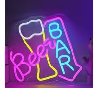 ENUOLI Beer Bar Neon Sign - Dimmable LED Light USB Powered Neon Lights Unique Beer Decor Light up for Home Man Cave Pub Party Club Restaurant Hotel Martini Bar
