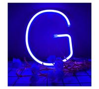ENUOLI Blue Neon LED Letter G Night Lamp Light Up Alphabet Sign Battery Or USB Operated Wedding Birthday Party Home Decoration