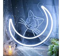 ENUOLI Cat Neon Signs,Cool White Cat Dimmable Led Signs for Bedroom Wall Decor Cute Animal Gift for Kids USB Powered Night Light Neon for Bar Living Room Home Party Room Decor Gift for Cat Lovers