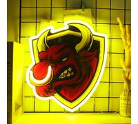 ENUOLI Cow Neon Sign,UV Print LED Light Sign Dimmable USB Powered Cool Bull Neon Lights for Bedroom,Art Home Wall Decor LED Signs for Bedroom Living Room Dorm Bar Counter Party