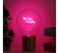 ENUOLI Edison Light Bulb with Heart Motif,Creative LED Rechargeable Lights Bulb for Bedroom, Funny Decoration,Wireless Lights Fiction,Fashion Atmosphere Lamps,Rechargeable Lamp Bulbs (Cupid's Arrow)