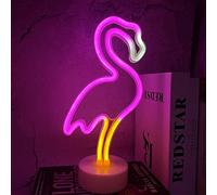 ENUOLI Flamingo Neon Light with Base LED Light Advertising for Wall Decoration USB or Battery Operated Neon Light Sign Neon Night Light Neon Lamp for Festival Party Christmas