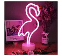 ENUOLI Flamingo Neon Signs Pink Neon Light LED Decorative Art Light with Base Flamingo Neon Light Sign USB/Battery The Neon Lights for Bedroom Light up Signs for Party