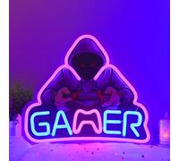 ENUOLI Gamer Neon Signs, UV Printed Gaming Neon Lights, LED Game Neon Light for Man Cave,Neon Sign for Game Room Decor, Gaming Wall Decor,Best Gamer Gifts for Man Teenage Boys