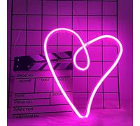 ENUOLI Heart Neon Signs LED Light Sign Wall Decoration USB Charging/Battery Powered Neon Night Light Pink Heart Neon Signs for Children Bedroom Valentine's Day Party Wedding Christmas