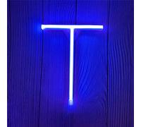 ENUOLI LED Alphabet Letter Lights Neon Sign Light Up Letters - Battery and USB Operated Blue Light for Bedroom, Birthday, Party, Christmas, New Year, Wedding Decor (T)