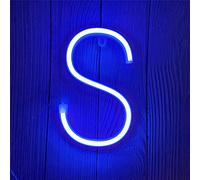 ENUOLI LED Alphabet Letter Lights - Neon Sign Light Up Letters - Battery and USB Operated Blue Neon Light - Wall Light for Bedroom, Birthday, Party, Christmas, New Year, Wedding Decor