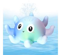 ENUOLI LED Octopus Water Spray Toy - Children's Bath Toy (Blue)