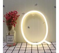 ENUOLI LED Warm White Neon Letter Night Lights Light up Words Sign Gift Alphabet Neon Art Decorative Lights Best Wall Hanging Decor for Wedding Birthday Party Christmas Home Bar Club Baby Room (Q)