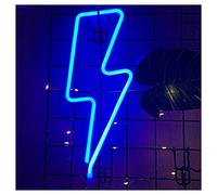ENUOLI Lightning Bolt Neon Light Blue Color for walls USB/Battery Powered Neon Night Lights Lightning LED Lights up Signs for Bedroom Game Room Decoration