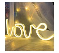 ENUOLI Love Neon Lights for Wall Love Neon Signs USB/Battery Operated Neon Light Signs for Bedroom Wall Neon Signs Warm White Night Light Light up Your Bedroom Party