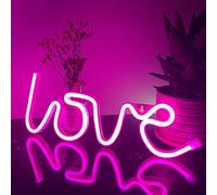 ENUOLI Love Neon Sign Pink Love Neon Lights LED Neon Night Light for Wall Art Decoration USB&Battery Powered Night Light Lamps for Girls Room Kids Bedroom Wedding Christmas Party Home Decor
