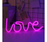 ENUOLI Love Neon Signs Love Light Pink Neon Lights LED Sign for Valentine's Gift Girls Room Kids Room Neon Wall Sign USB/Battery Powered Neon Light up