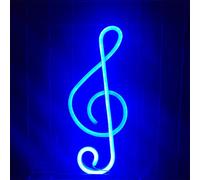 ENUOLI Musical Note Neon Signs Music Note Shaped LED Light Sign USB/Battery Hanging Night Light for Bedroom Wall Decor Music Note Neon Lights Creative Lighting Lamp Home Decoration (Blue)
