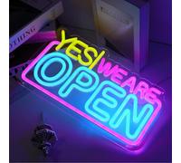 ENUOLI Open Neon Signs,Dimmable LED Open Neon Light High Visibility Advertisement Board Electric Display Sign Eye-Catching Business Sign for Walls Window Door Bar Shop Coffee Salon Hotel Store